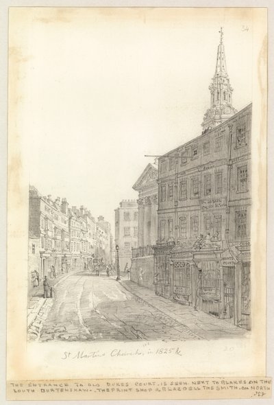 St Martins kyrka 1825 av English School