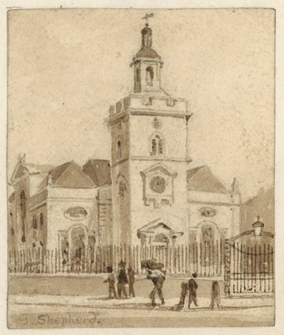 St Mary, Whitechapel, London (wc på papper) av English School