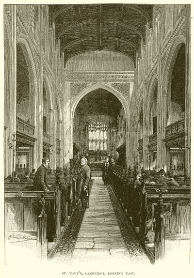 St. Marys, Cambridge, blickar österut av English School
