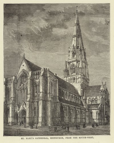St Marys Cathedral, Edinburgh, från sydväst av English School