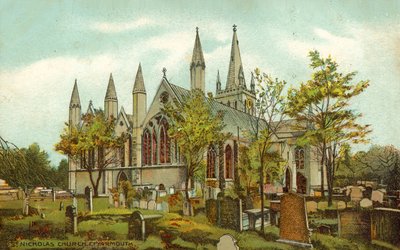 St Nicholas Church, Great Yarmouth (färg litho) av English School