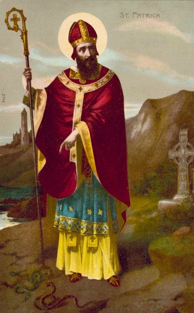 St Patrick (färglitografi) av English School