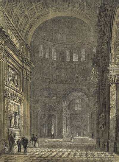 St Pauls Cathedral, insidan av kupolen, med utsikt mot norra tvärskeppet av English School