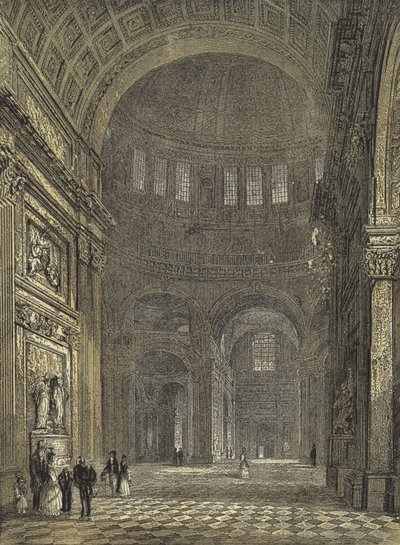 St Pauls Cathedral, insidan av kupolen, med utsikt mot norra tvärskeppet av English School