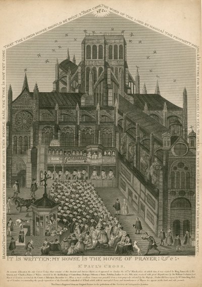 St Pauls Cross, London, som det såg ut den 26 mars 1620 av English School