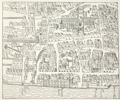 St Pauls and Neighbourhood, från Aggas Plan, 1563 av English School