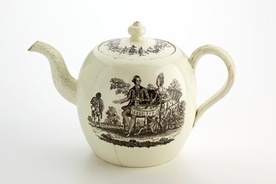 Staffordshire Wedgwood tekanna, ca 1775-85 (creamware) av English School