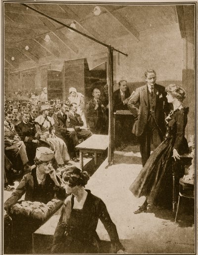 Scenföreställning för soldater förblindade i kriget, 1914-19 av English School