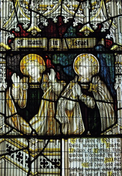 Fönster i målat glas tillägnat Janetta, 7:e hertiginnan av Rutland, South Transept av English School