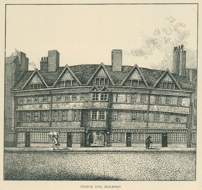 Staple Inn, Holborn (litografi) av English School