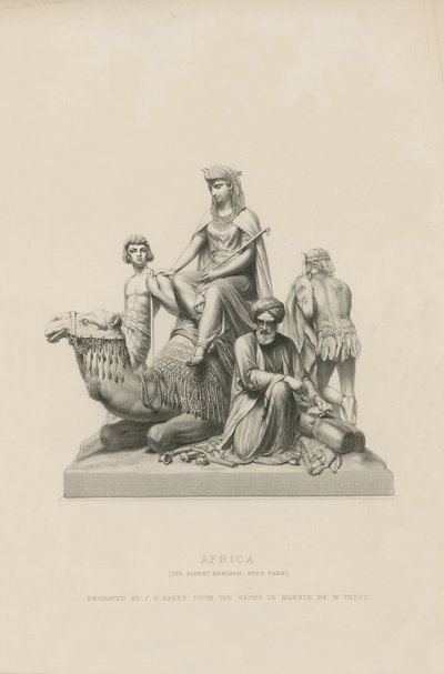 Staty som föreställer Afrika som pryder Albert Memorial av English School