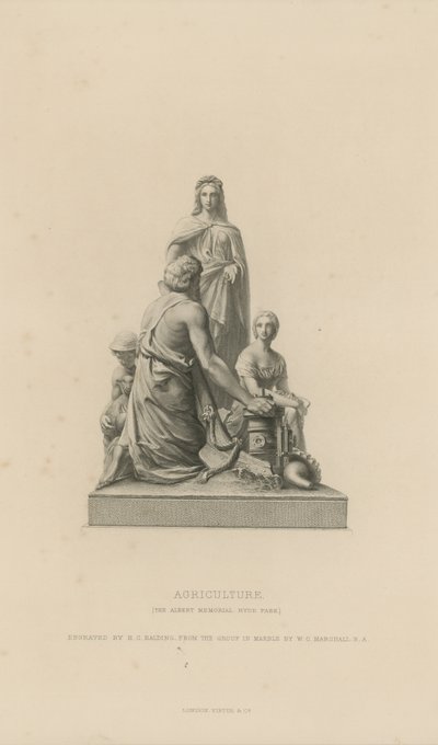 Staty som föreställer jordbruk som pryder Albert Memorial av English School