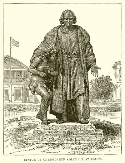 Staty av Christopher Columbus vid Colon av English School