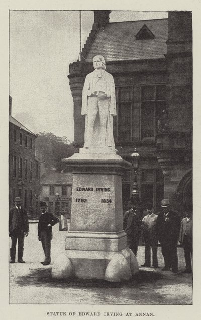 Staty av Edward Irving vid Annan (gravyr) av English School