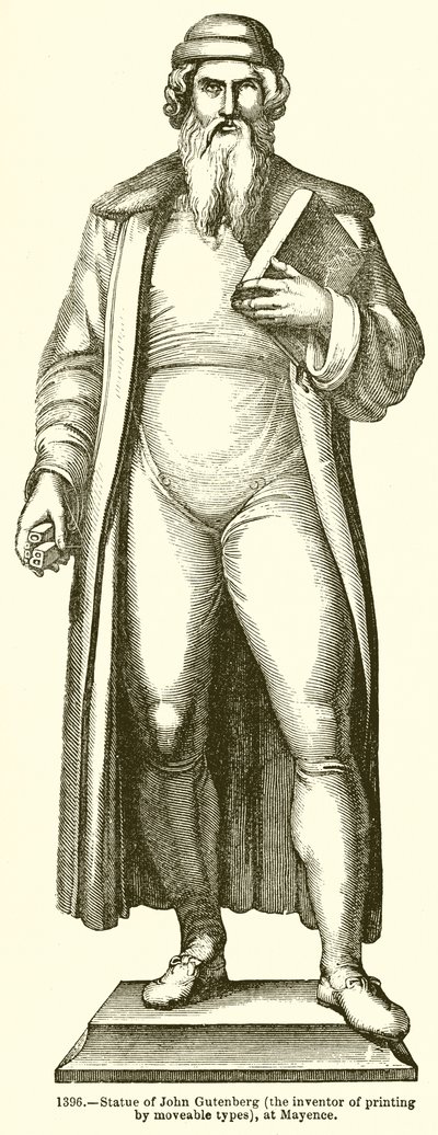 Staty av John Gutenberg av English School
