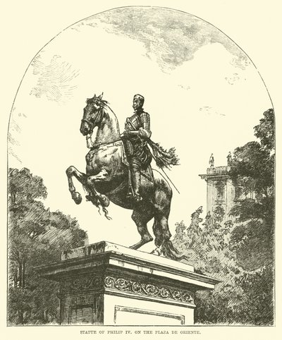 Staty av Filip IV, på Plaza de Oriente av English School
