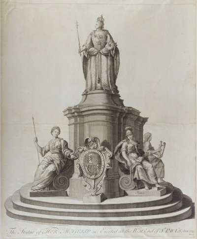 Staty av drottning Anne (1665-1714), publicerad 1713 av English School