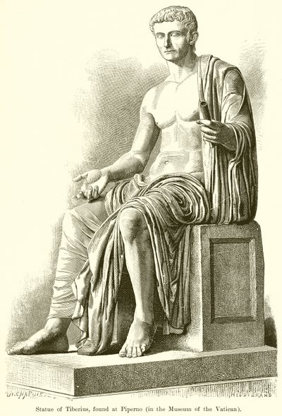 Staty av Tiberius, funnen vid Piperno av English School