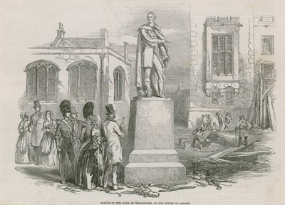 Staty av hertigen av Wellington vid Towern i London av English School
