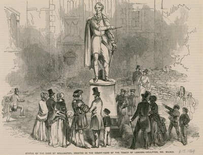 Staty av hertigen av Wellington, uppförd på innergården till Tower of London av English School