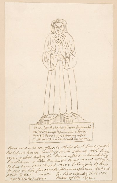 Staty, grav av Thomas Lymington (bläck på papper) av English School
