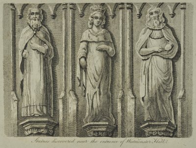 Statyer upptäcktes nära ingången till Westminster Hall, 1807 av English School