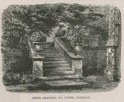 Trappsteg som leder till den övre terrassen, Holland House av English School