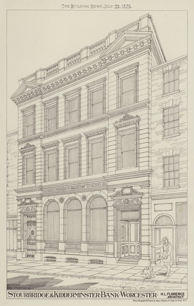 Stourbridge och Kidderminster Bank, Worcester (gravyr) av English School