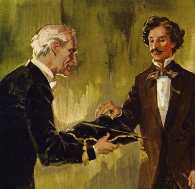 Strauss överlämnades med sin fars stafettpinnen av sin orkesters ledande violinist av English School