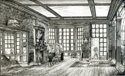 Studio för James Tissot Esquire, Grove End Road, 1874 (litho) (bw foto) av English School