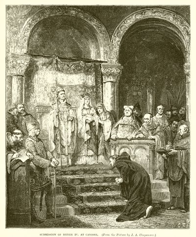 Inlämning av Henrik IV på Canossa av English School