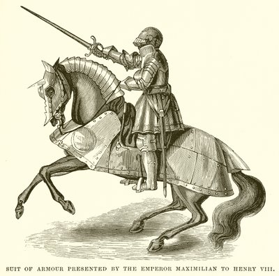 Rustningsdräkt Presenterad av kejsar Maximilian till Henrik VIII av English School