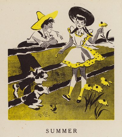 Sommar (färglitografi) av English School
