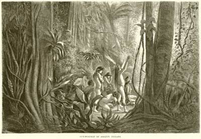 Soldyrkan av Amazonas indianer av English School