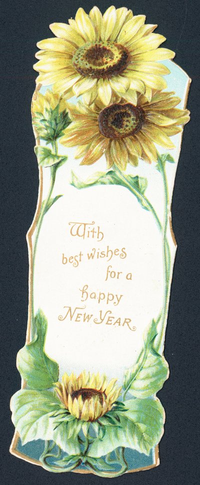Sonnenblumen, Neujahrskarte von English School