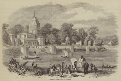 Surseya-Ghaut vid Cawnpore (gravyr) av English School