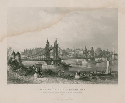 Hängbron vid Chelsea, som leder nära Chelsea Hospital till New Park, Battersea av English School