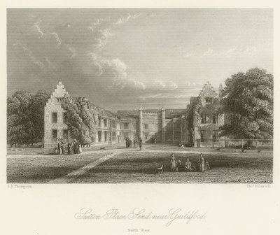 Sutton Place, Send, nära Guildford, North View (gravyr) av English School