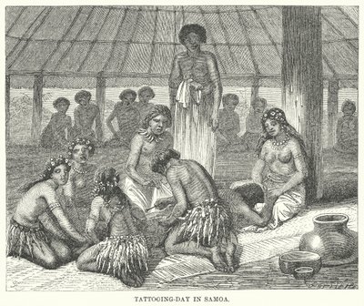 Tatueringsdag i Samoa (gravyr) av English School