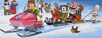 Nallar med snöskoter av English School