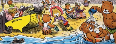Teddybjörnar på stranden av English School