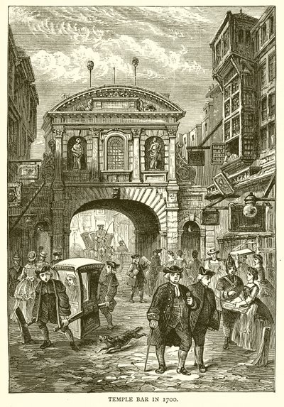 Temple Bar år 1700 av English School