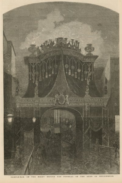 Temple Bar kvällen före begravningen av hertigen av Wellington av English School