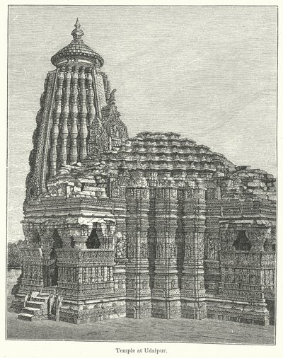 Templet vid Udaipur (gravyr) av English School
