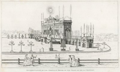 Tempel för att hedra freden i Aix la Chapelle 1749 av English School