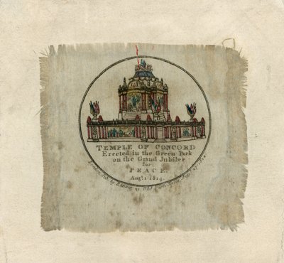 Temple of Concord för att fira freden 1814 (tryck på siden) av English School