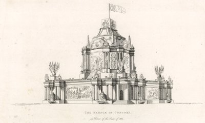 Temple of Concord för att fira freden 1814 av English School