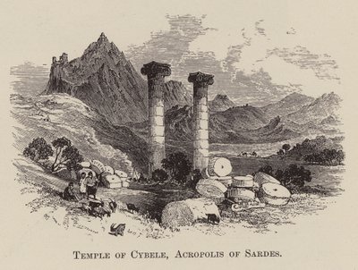 Cybele-templet, Akropolis i Sardes (gravyr) av English School