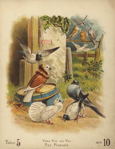 Tio duvor (chromolitho) av English School