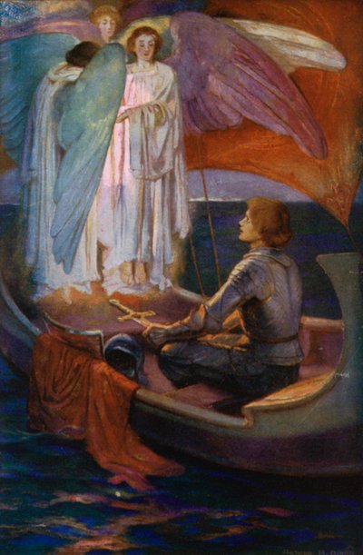 Tennyson Poem: Sir Galahad (färg litho) av English School